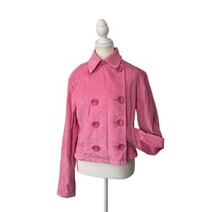 B.B. Dakota Vintage Pink Corduroy Double-Breasted ShortJacket Size L